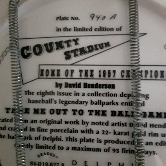 Bradford Exchange Collectible Baseball Stadium Plate - Picture 8 of 8